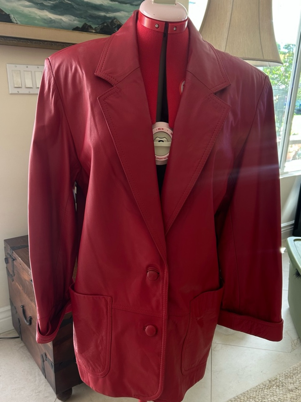 Vintage 80/90s Winlit Wilson Leather Blazer Jacket Women’s Chic Oversized 90s - Picture 5 of 11